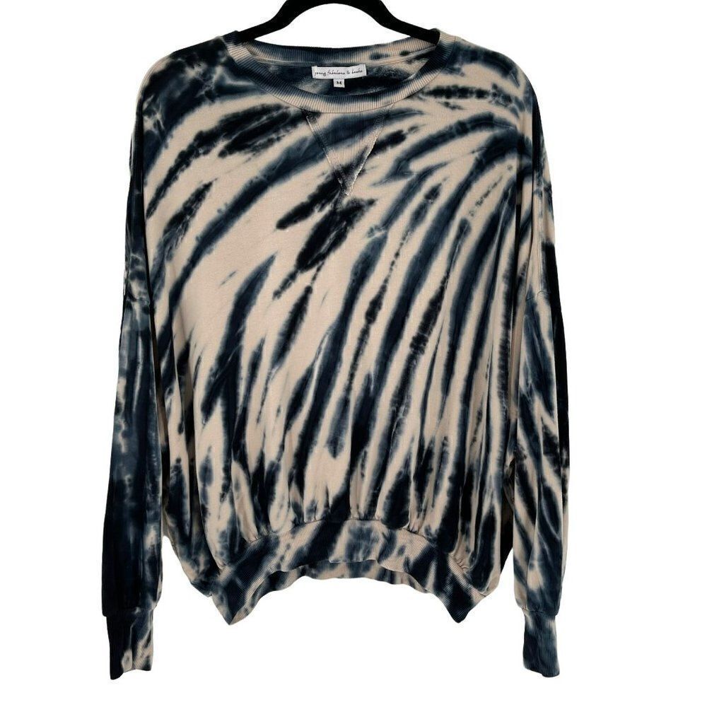 Young Fabulous & Broke Juliette Tie Dye Oversized Sweatshirt Blue Safari Medium